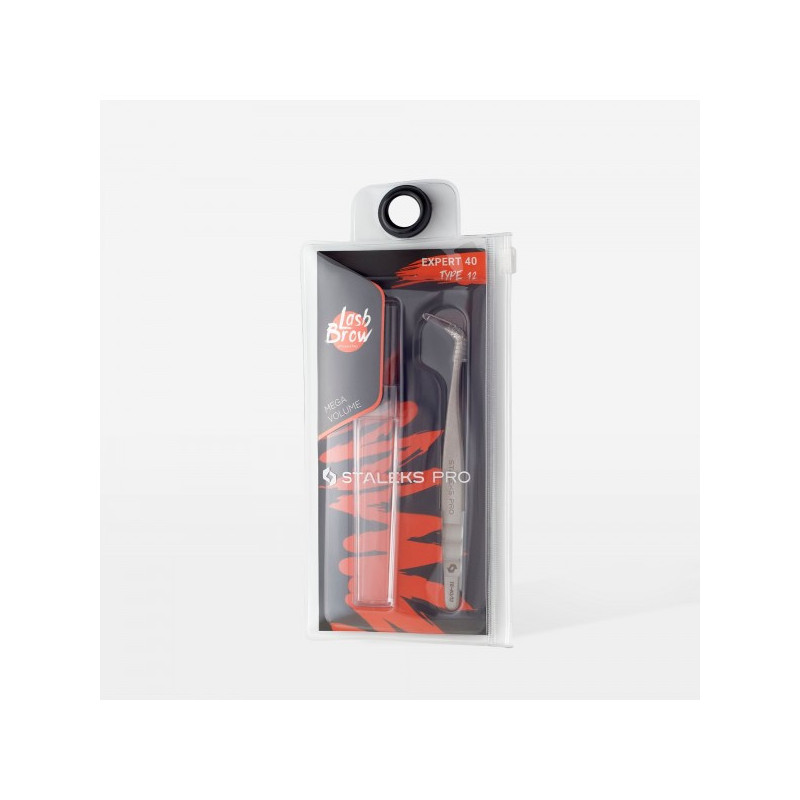 Pince Professionnelle Pour Extension De Cils EXPERT 40 TYPE 12 (Angle Droit, 65') -STALEKS PRO