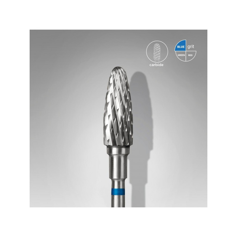 Carbide Nail Drill Bit, "Corn" Blue, Head Diameter 5 Mm / Working Part 13 Mm -STALEKS PRO