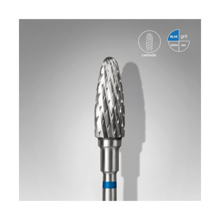 Carbide Nail Drill Bit, "Corn" Blue, Head Diameter 5 Mm / Working Part 13 Mm -STALEKS PRO