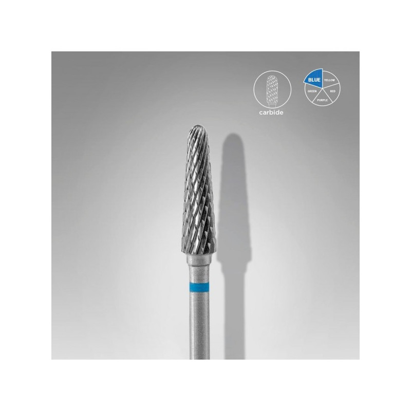 Carbide Nail Drill Bit, "Frustum", Blue, Head Diameter 4 Mm / Working Part 13 Mm- STALEKS PRO