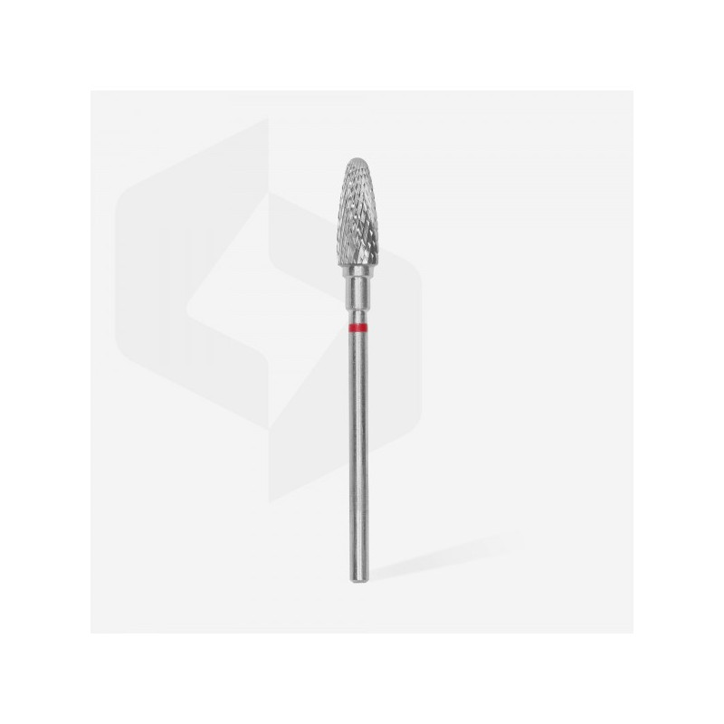 Carbide Nail Drill Bit, "Corn", Red, Head Diameter 5 Mm / Working Part 13 Mm -STALEKS PRO