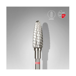 Carbide Nail Drill Bit, "Corn", Red, Head Diameter 5 Mm / Working Part 13 Mm -STALEKS PRO