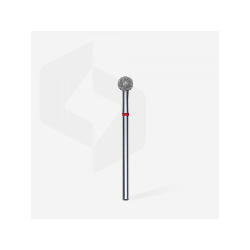 Diamond Nail Drill Bit, "Ball", Red, Head Diameter 5 Mm -STALEKS PRO