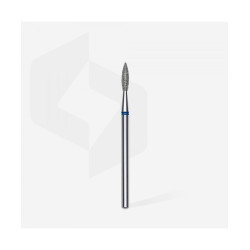 Diamond Nail Drill Bit, Pointed "Flame", Blue, Head Diameter 2.1 Mm, Working Part 8 Mm -STALEKS PRO