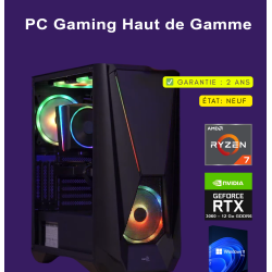 PC Gamer Ryzen 7, RTX 3060, 64 Go RAM, SSD 4 To – Hautes performances & Garantie 2 ans