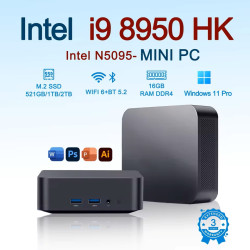 Mini PC Intel i9-8950HK 16 Go de RAM, 1 To de SSD Windows 11 Pro WiFi
